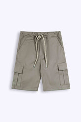 Boy Light Brown Cotton  Cargo Shorts(Knee Length)